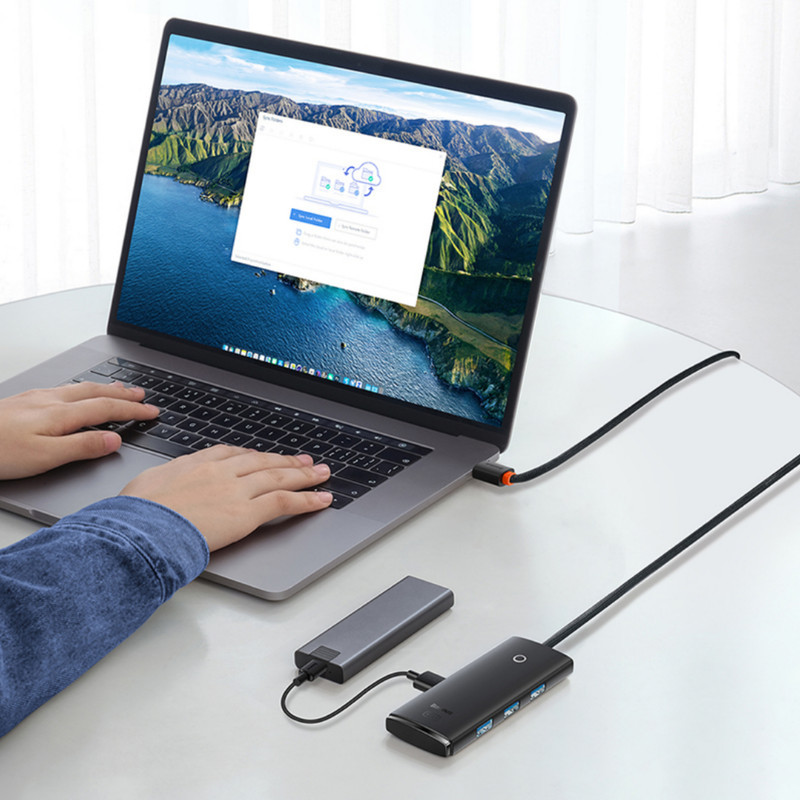 هاب 4 پورت usb3 باسئوس مدل Hub Lite Series -WKQX030501