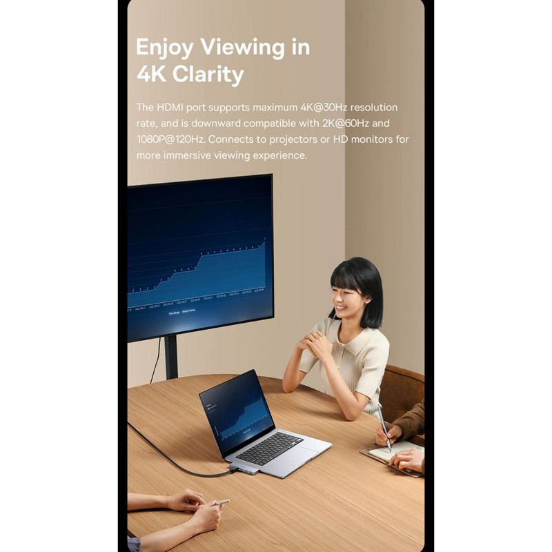 هاب 5 پورت USB-C بیسوس مدل UltraJoy Series BS-OH180
