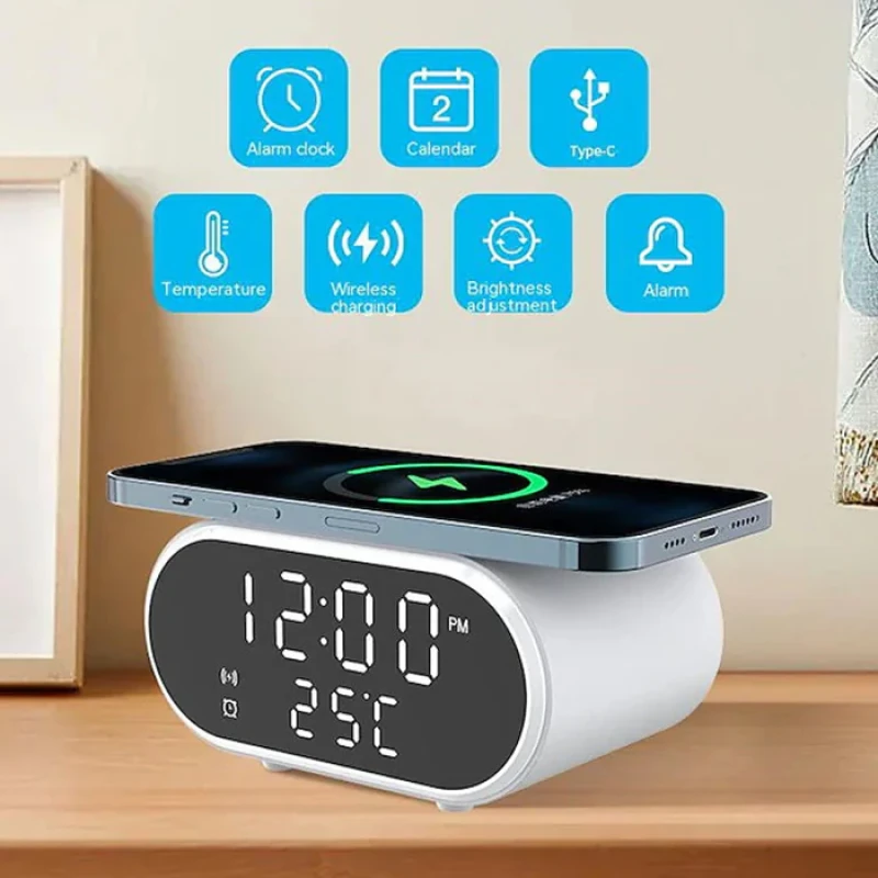 ساعت رومیزی مدل وایرلس شارژر کد AY-CL