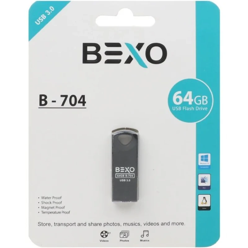 فلش مموری بکسو مدل B 704 ظرفیت 64 گیگابایت با رابط USB 3.0