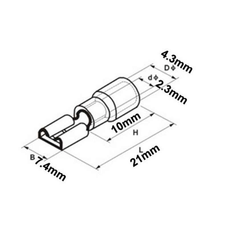 سرسیم نری و مادگی مدل MDD2-250،FDD2-250 بسته 40 عددی