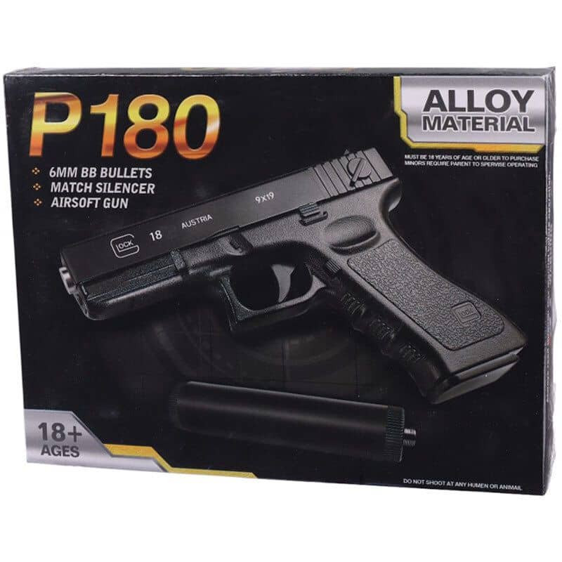 ست تفنگ بازی مدل کلت لیزردار metal p-180