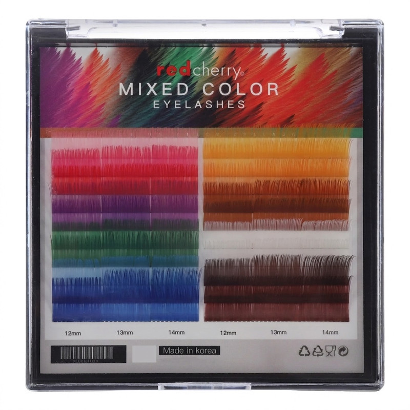 مژه مصنوعی رد چری مدل Rainbow D 0.07