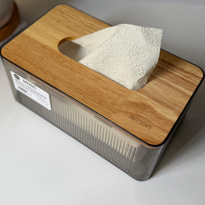 جای دستمال کاغذی لیمون مدل رویه چوبی کد HS2372