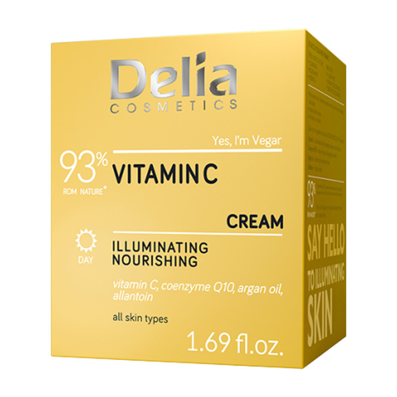 کرم روشن‌کننده روز صورت دلیا مدل Vitamin C مناسب برای انواع پوست حجم 50 میلی‌لیتر