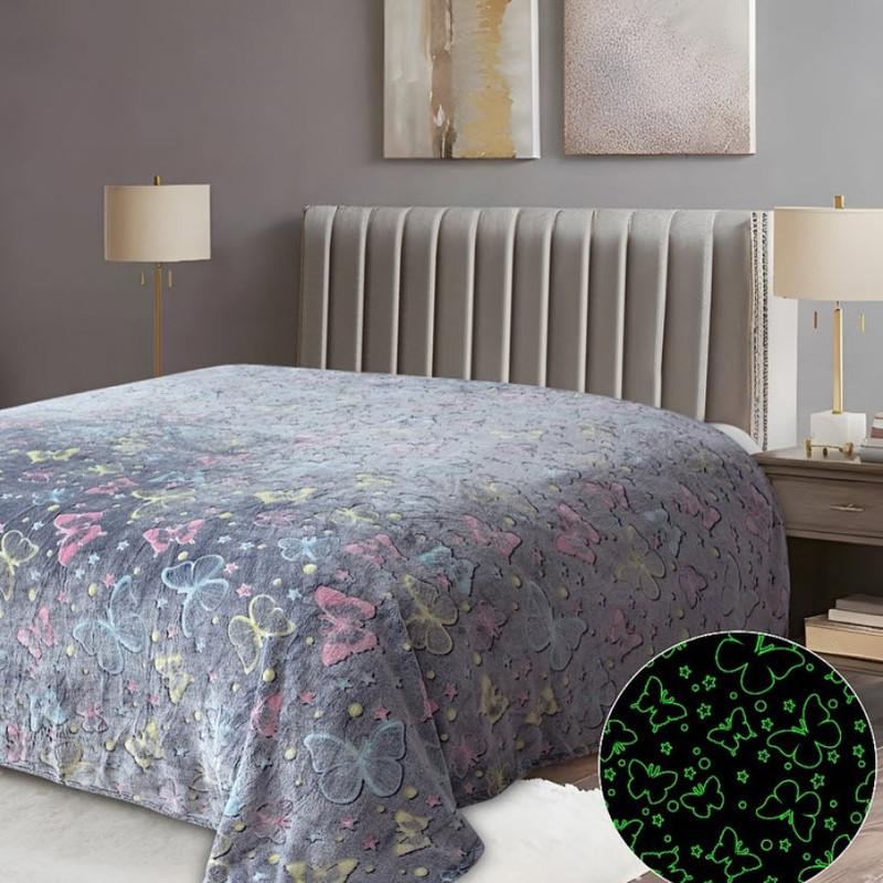 پتو مسافرتی 1 نفر ویراگیتا مدل شبنما پروانه سایز 150x200 سانتی‌متر