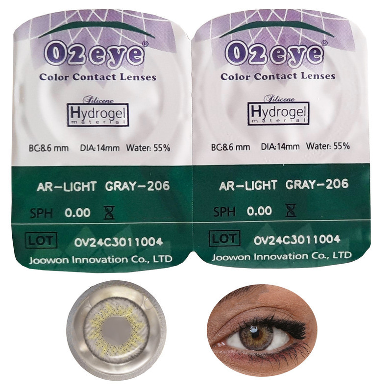 لنز چشم 02آی مدل Hydrogel شماره 206 رنگ طوسی عسلی