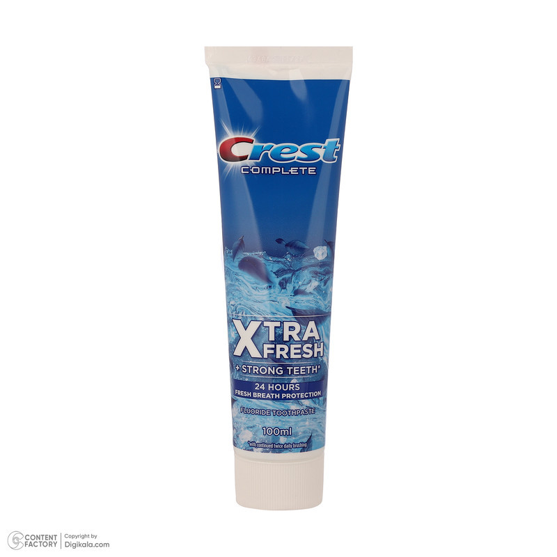خمیر دندان کاهش دهنده پلاک دندان کرست مدل XTRA FRESH حجم 100 میلی‌لیتر