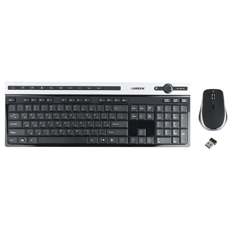 کیبورد و ماوس بی سیم گرین مدل GKM-505W، سوییچ ممبران، Full-Size