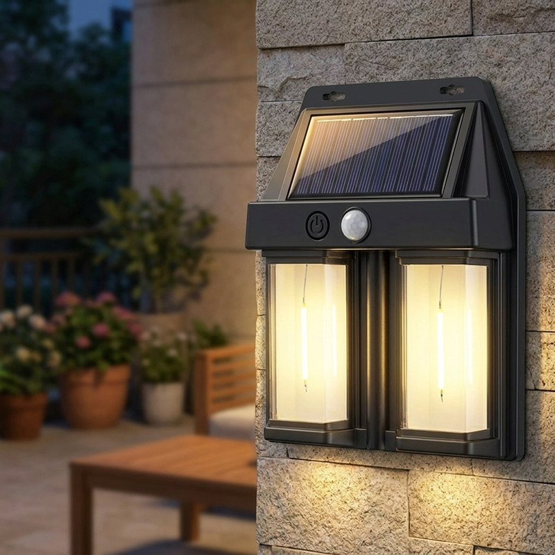 چراغ دیواری خورشیدی مدل سنسوردار کد BK618-2
