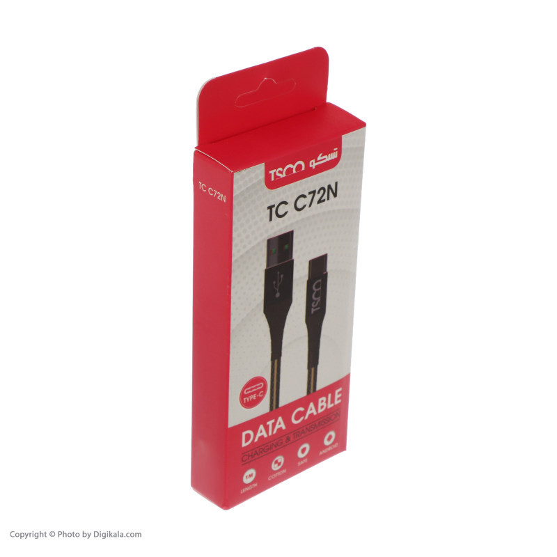 کابل تبدیل USB به Usb-c تسکو مدل TC C72N طول 1 متر
