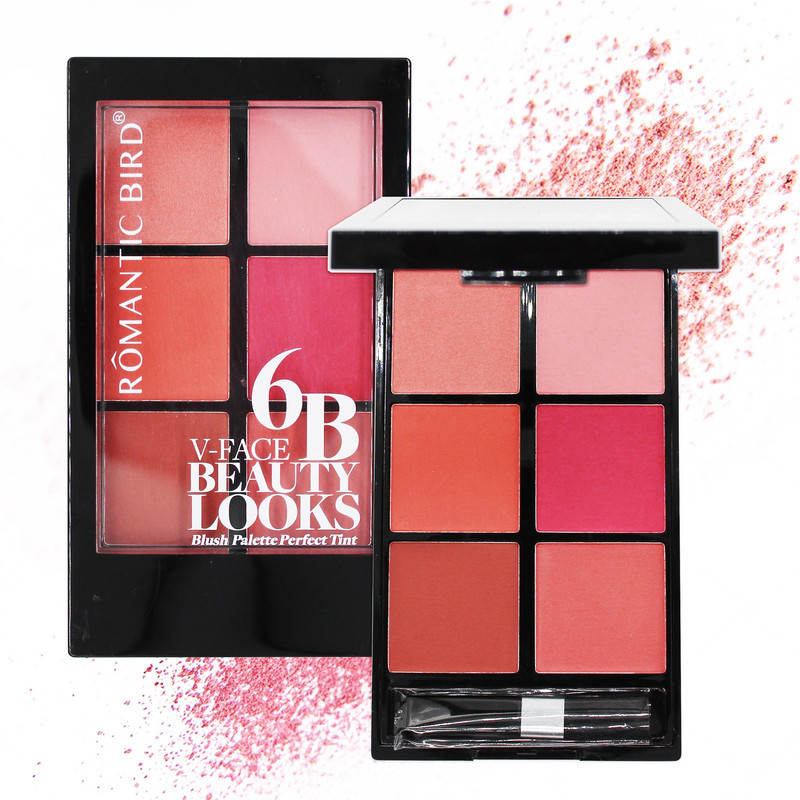 پالت رژ گونه رمانتیک برد مدل 6B V-Face Beauty Looks کد A