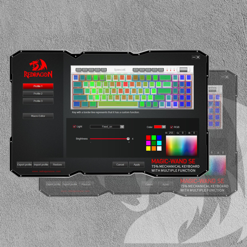 کیبورد مخصوص بازی ردراگون مدل K655 MAGIC WAND SE RGB RED SWITCH