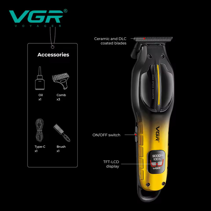 ماشین اصلاح موی سر و صورت شارژی وی جی ار مدل V-226