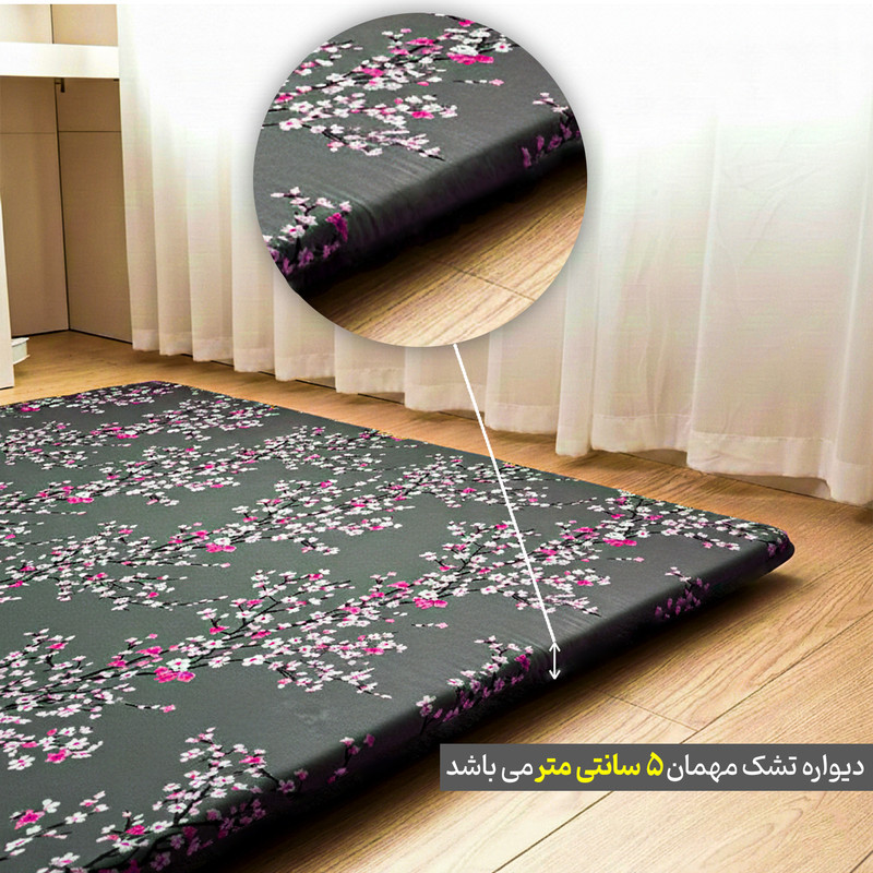 تشک مهمان آنیسا مدل شکوفه یکنفره سایز 85×185 سانتی متر