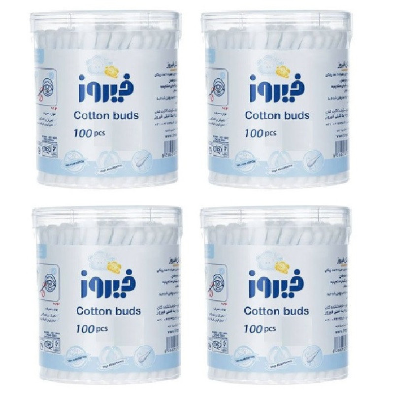 گوش پاک کن فیروز مدل Cotton بسته 4 عددی