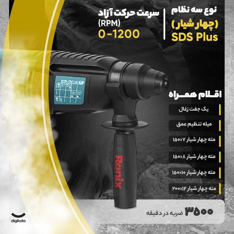 دریل بتن کن رونیکس مدل 2725