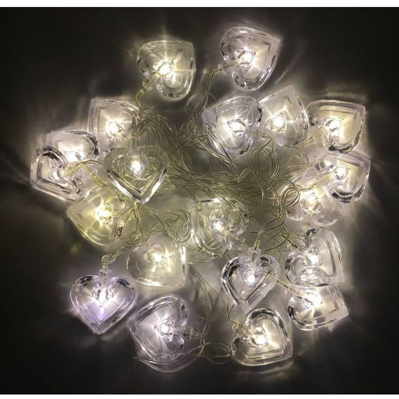 ریسه ال ای دی مدل قلب کریستالی کد 20Lamp طول 4.5 متر
