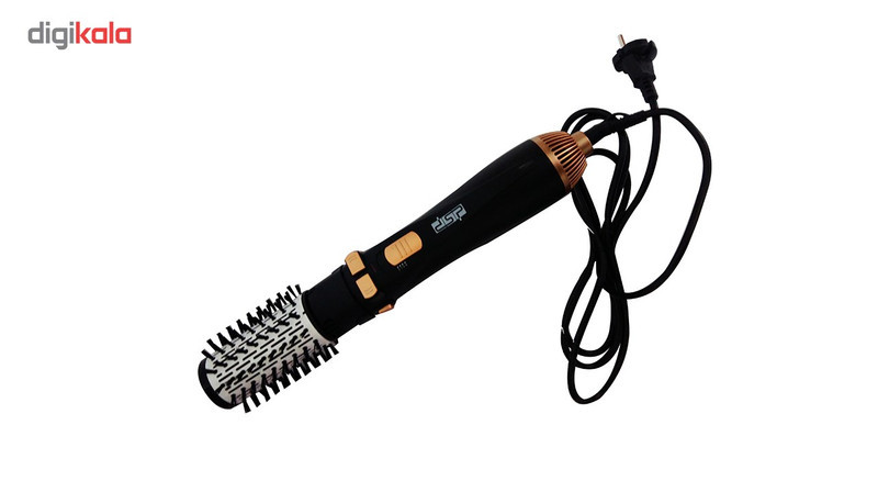 سشوار برس‌دار چرخشی 1200 وات دی اس پی مدل E_50001، موتور AC، وزن 300 گرم، المنت فلز، دارای سری برس‌دار گرد باریک، سری برس‌دار گرد پهن، سری برس‌دار تخت، خشک‌کن ملایم با ویژگی فرکنندگی، صاف‌کنندگی، حجم‌دهندگی، با قابلیت باد سرد