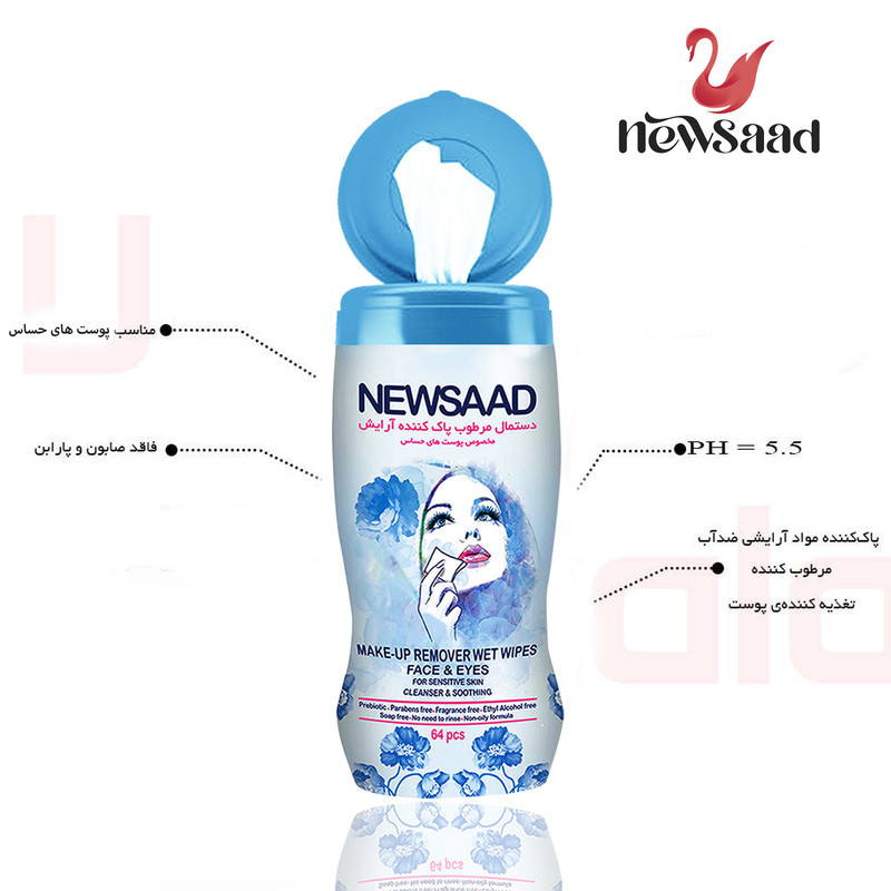 دستمال مرطوب نیوساد مدل S12 دوازده بسته 64 عددی