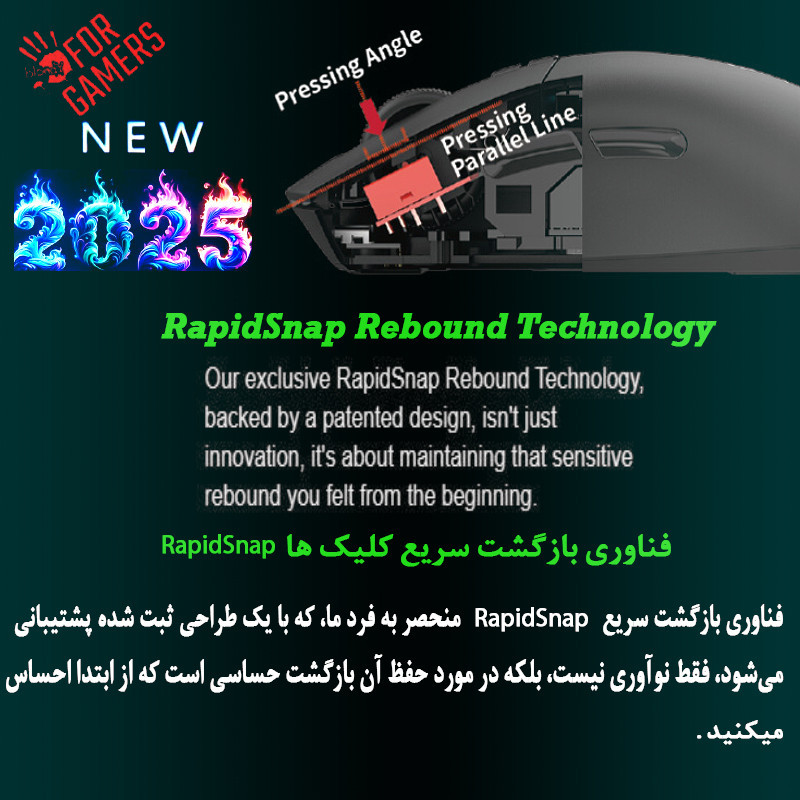 ماوس گیمینگ دوگانه بی‌سیم و باسیم ای فورتک مدل R72_ULTRA