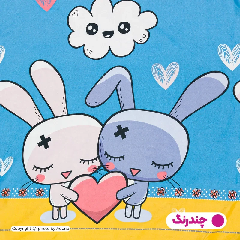 روکش لحاف مایکروفایبر آدنو مدل Rabbit کد MC07 یک نفره سایز 220x160 سانتی‌متر