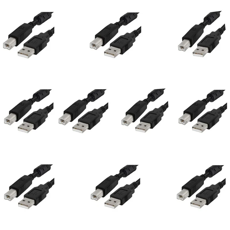 کابل USB پرینتر مدل HighSpeed طول 1.5 متر بسته 10 عددی