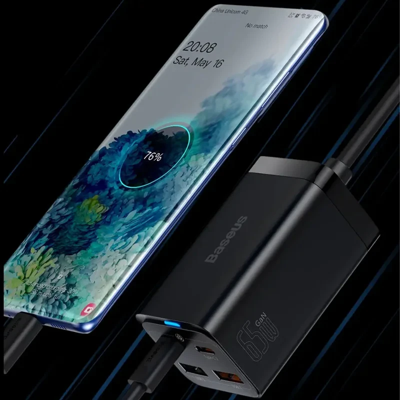 شارژر رومیزی باسئوس مدل Desktop Fast 65W به همراه کابل USB-C