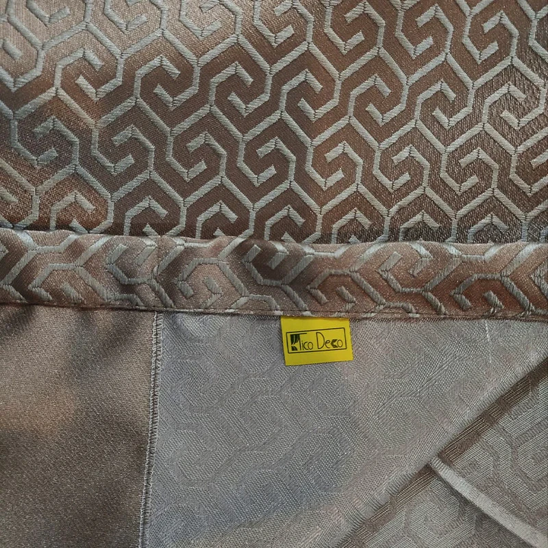 پرده پانچ تیکو دکو مدل ابریشم ساتن حاشیه دار کد greek key سایز 280*300 سانتی‌متر