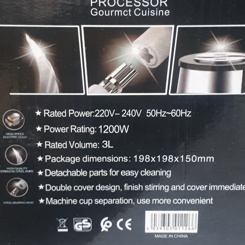 خردکن 3 لیتری مدل کوکینگ فود 3L-1200