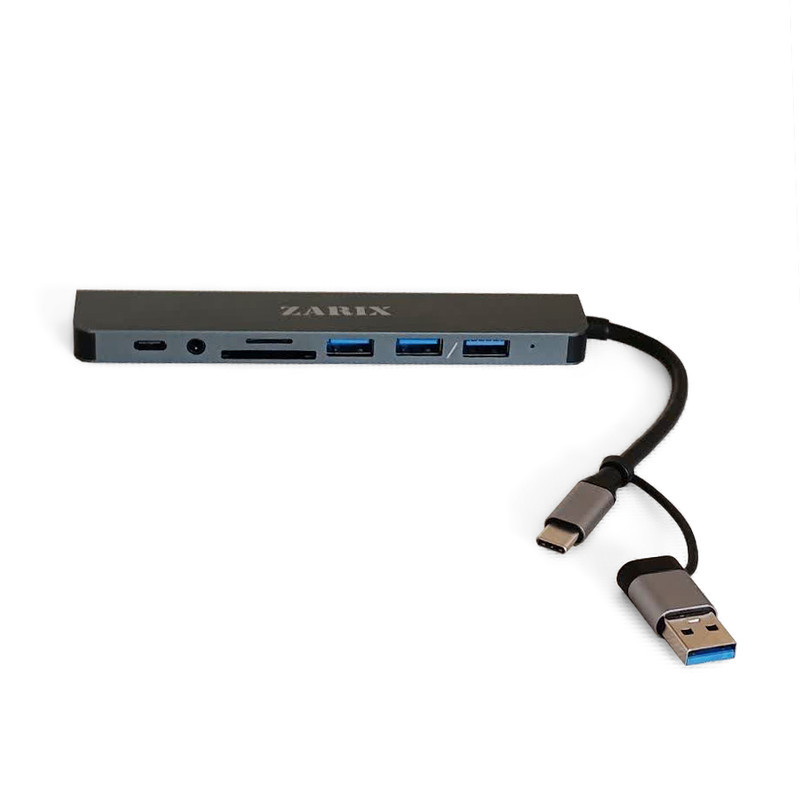 هاب 8 پورت USB 3.0USB-C زاریکس مدل Z8 Pro