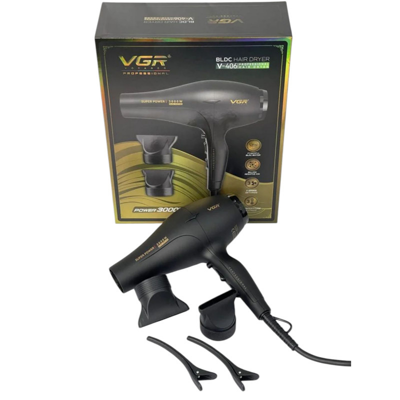 سشوار حرفه‌ای 3000 وات وی جی ار مدل V-406