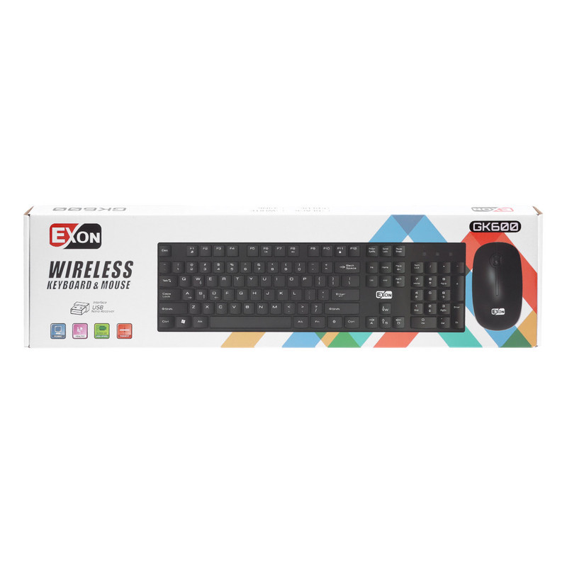 کیبورد و ماوس بی سیم اکسون مدل Gk-600، سوییچ ممبران، Full-Size
