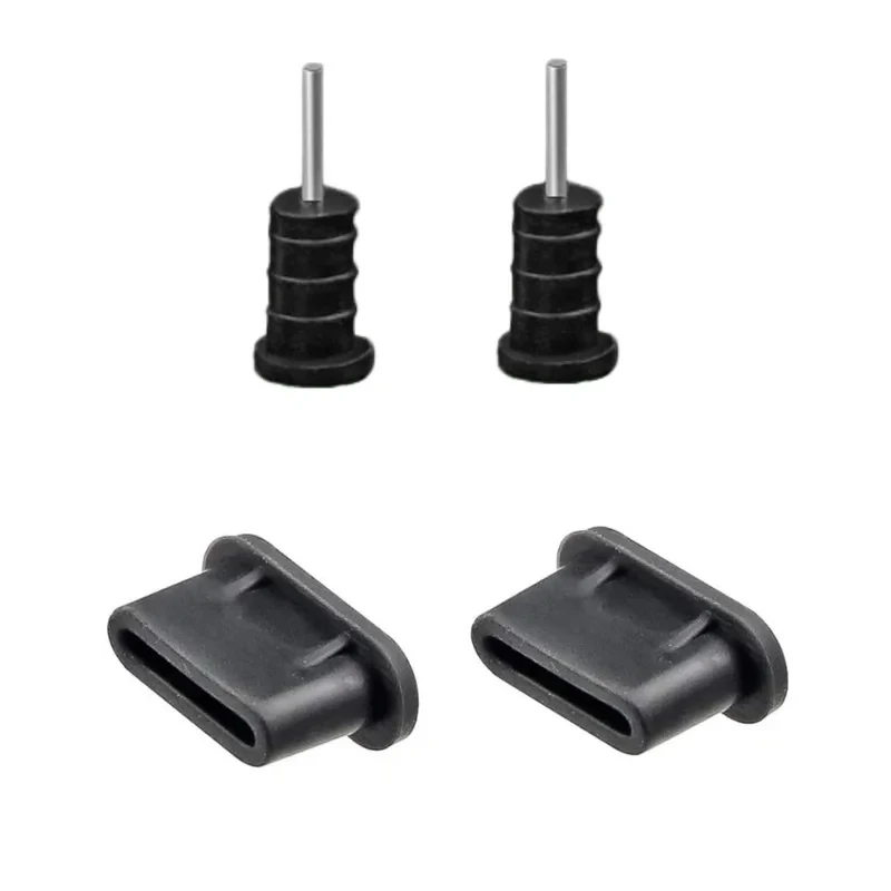 محافظ پورت شارژ و جک هدفون مدل type-c بسته چهار عددی