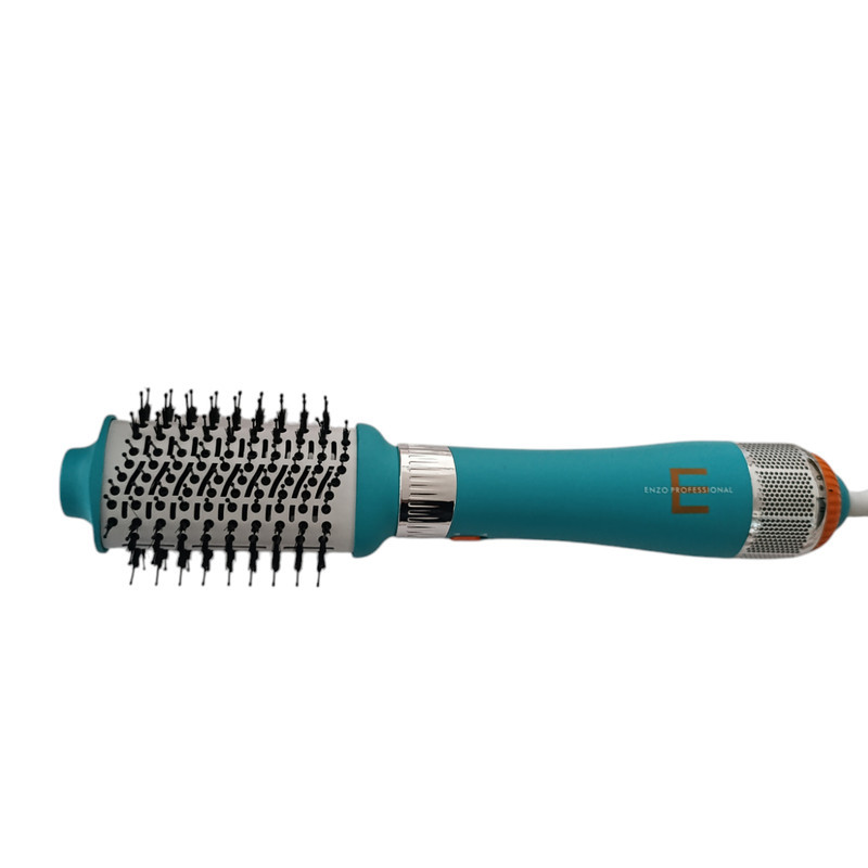 سشوار حرفه‌ای 1500 وات انزو پروفیشینال مدل en-750، موتور DC، وزن 950 گرم، المنت سرامیک، دارای سری خشک‌کن ملایم، دیسپانسر، سری برس‌دار تخت، سری برس‌دار گرد پهن، سری شانه‌دار با ویژگی فرکنندگی، صاف‌کنندگی، حجم‌دهندگی، با قابلیت تنظیم دما