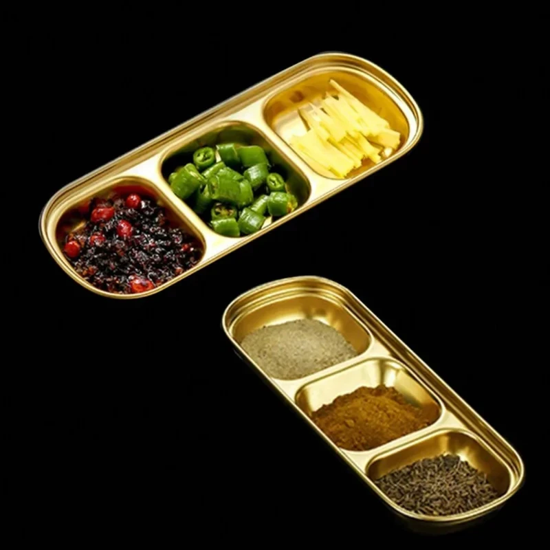 اردوخوری 3 خانه طرح GS-3 استیل 304، مناسب سرو خوراکی‌ها، تنقلات و سس‌ها، قابل شستشو در ماشین ظرفشویی