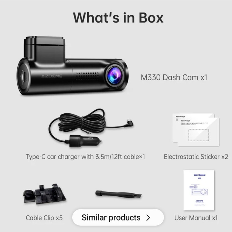 دوربین ثبت وقایع خودرو آزدم مدل M330