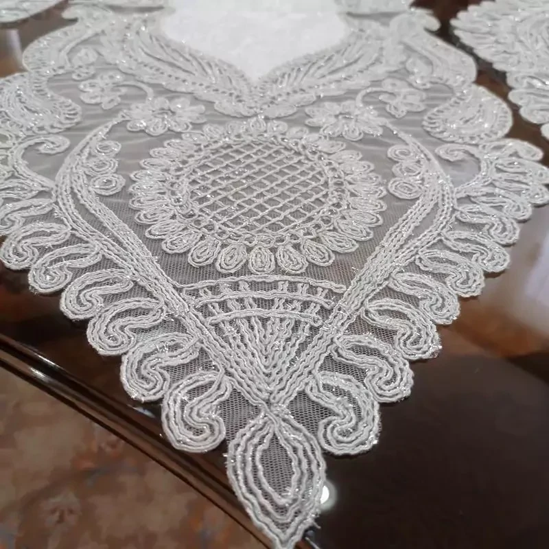 رانر مدل مخمل دانتل سایز 135x45 سانتی‌متر