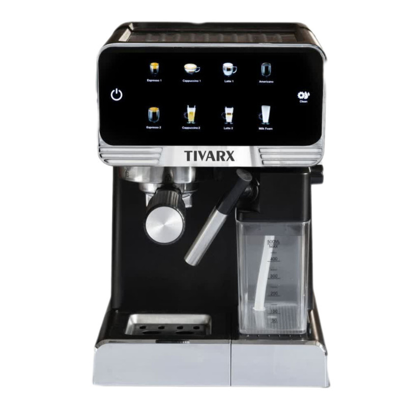 اسپرسوساز 1250 میلی‌لیتری تیوارکس مدل TX-7477، مناسب تهیه اسپرسو، کافه لاته، موکا، کاپوچینو، ماکیاتو، ریسترتو، لانگو، آمریکانو، کافه اوله و فلت وایت، دارای 1 عدد نازل قهوه، حالت آماده به کار، سیستم گرم کردن فنجان، سینی چکه گیر، مکانیزم نظافت خودکار