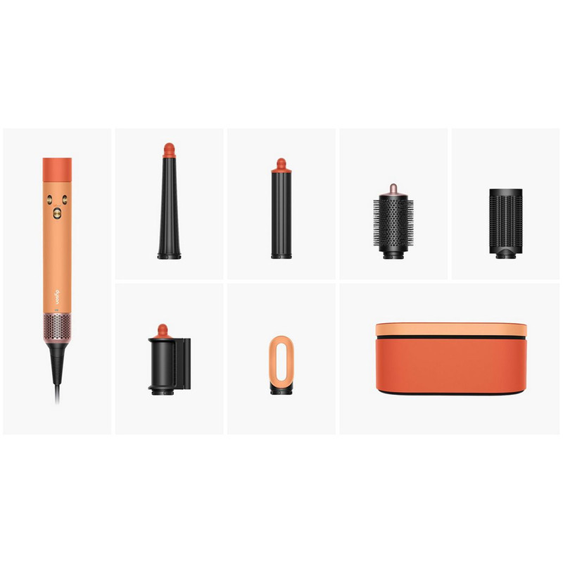 سشوار برس‌دار حالت‌دهنده 1300 وات دایسون مدل Airwrap id HS08 Straight+Wavy، موتور BLDC، وزن 630 گرم، دارای سری شانه‌دار، سری برس‌دار گرد پهن، کیف نگه‌دارنده، خشک‌کن ملایم، متمرکز‌کننده باریک، متمرکز‌کننده پهن با ویژگی فرکنندگی، صاف‌کنندگی، حجم‌دهندگی