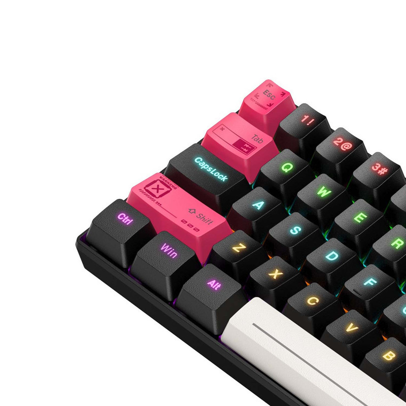 کیبورد گیمینگ اونیکوما مدل G55 RGB، مکانیکال سوییچ قهوه‌ای، Tenkeyless، نورپردازی RGB