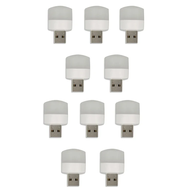 چراغ قوه مدل USB با نور مهتابی بسته 10 عددی