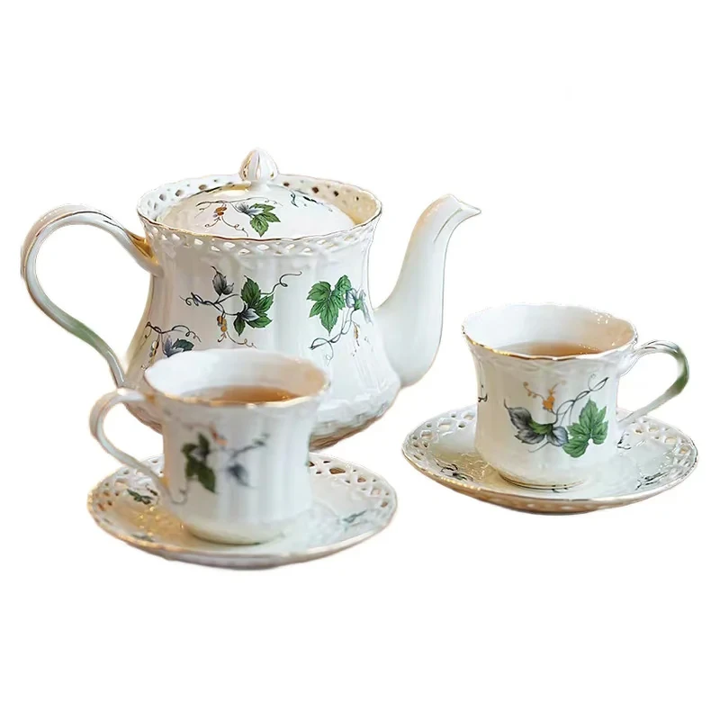 سرویس چای خوری 6 پارچه 2 نفره مدل برگ