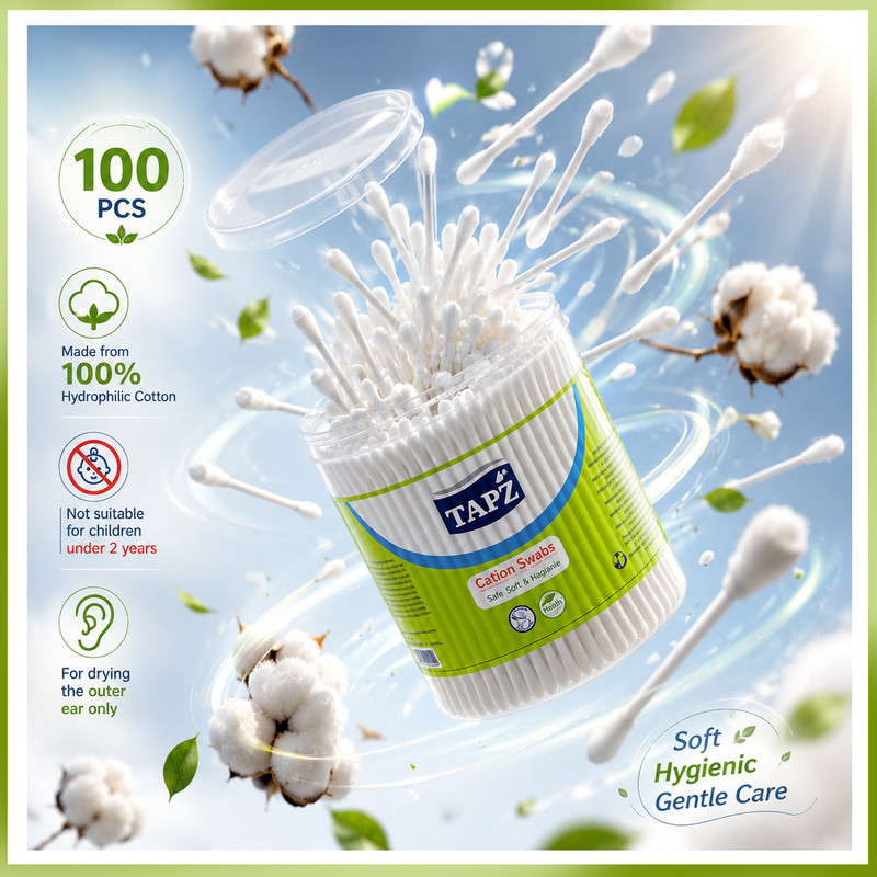 گوش پاک‌کن تاپز مدل Cup12 دوازده بسته 100 عددی