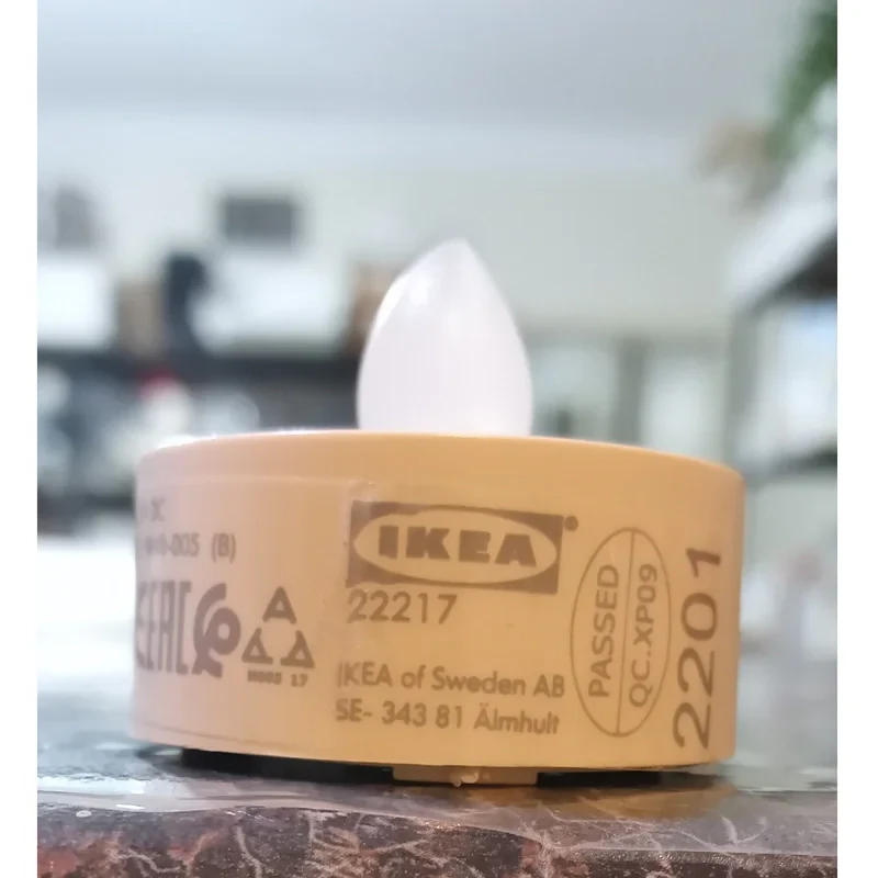 جاشمعی ایکیا مدل SMÄLLSPIREA به همراه شمع LED مجموعه 6 عددی