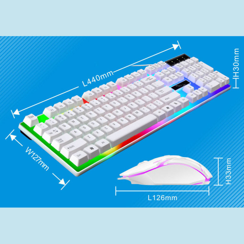 کیبورد و ماوس گیمینگ مدل G21B، سوییچ ممبران، Full-size، نورپردازی RGB