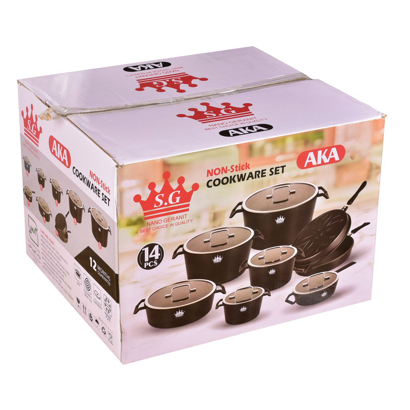 سرویس قابلمه و تابه گرانیتی 16 پارچه اس جی مدل AKA