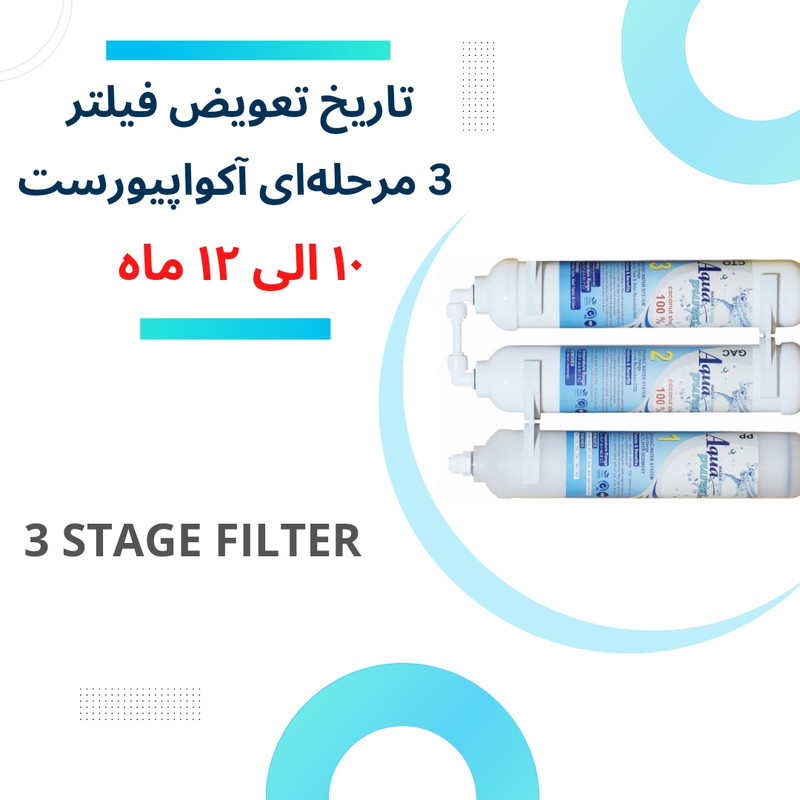فیلتر تصفیه کننده آب آکوا پیورست شریعتی مدل گیاهی Z 300 NEW مجموعه 3 عددی