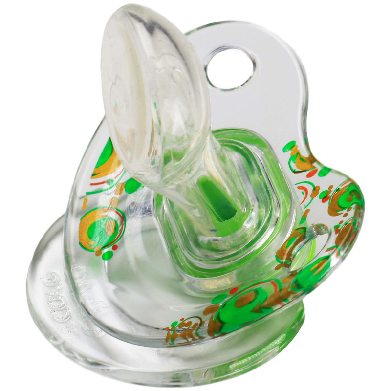 پستانک ارتودنسی وی کر مدل دسته دار شفاف چاپدار happy سایز 6-12 ماه کد P116