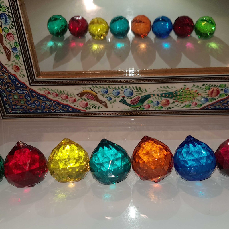 کریستال لوستر مدل گوی رنگی 30 بسته 10 عددی